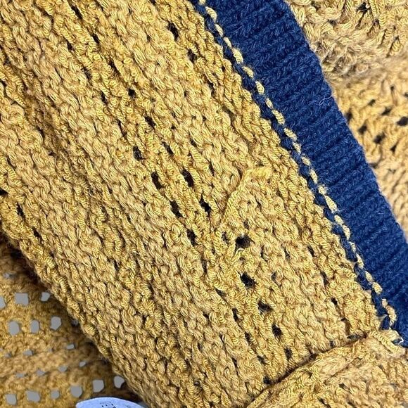 LOFT Loft Ann Taylor Crochet Ruffle Sleeve Top Orange Yellow Blue Women’s Small - Picture 9 of 13